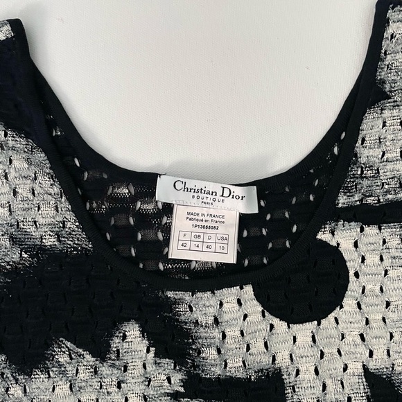 Christian Dior Boutique Galliano Era Crop Knit Painted Perforated Tank Art 10 - Picture 3 of 10